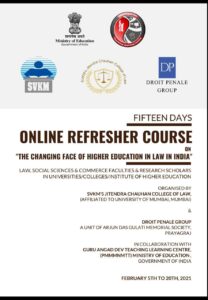 FIFTEEN DAYS ONLINE REFRESHER COURSE : LAST DATE TO REGISTER 2ND FEBRUARY 2021