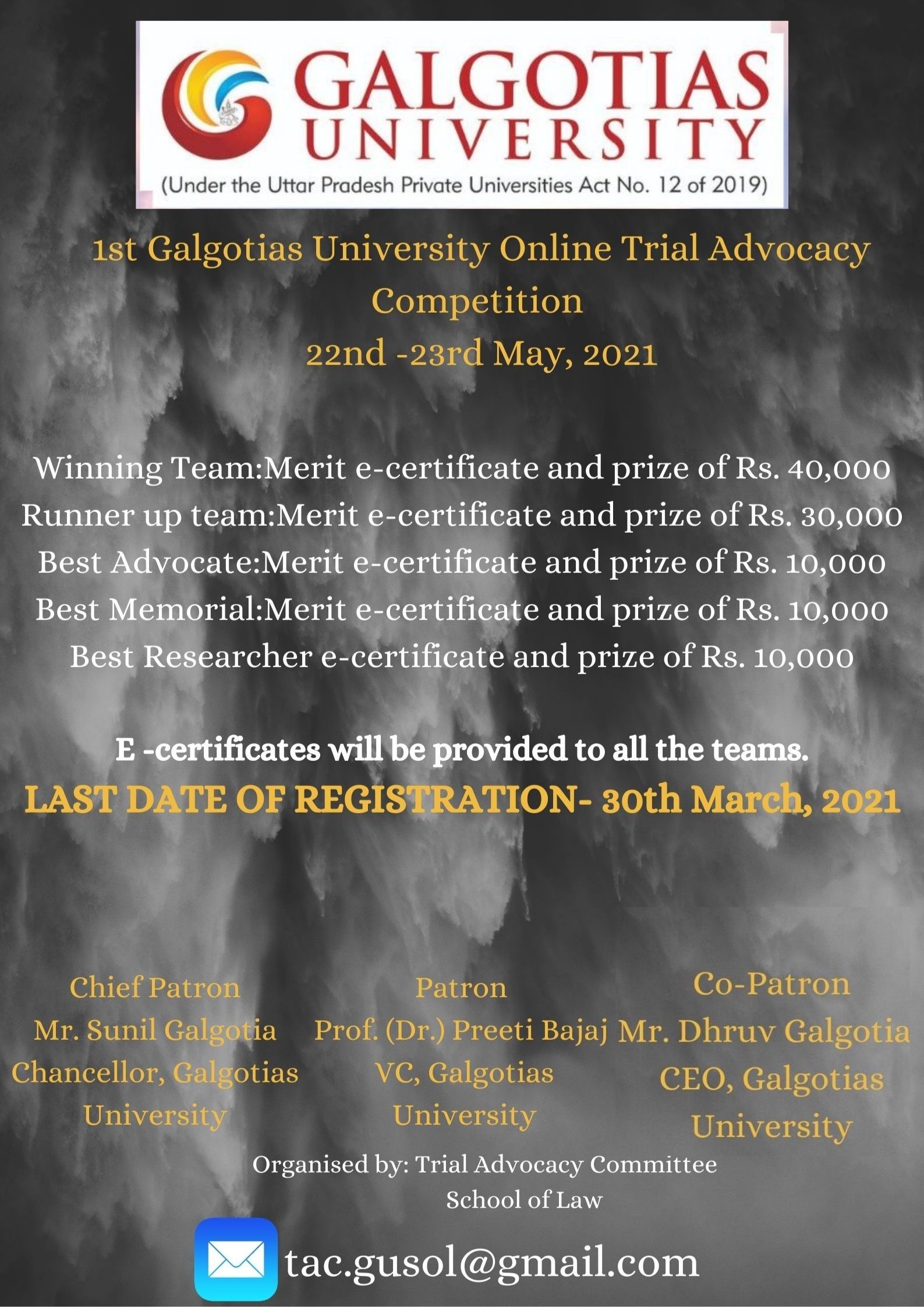 1st Galgotias University Trial Advocacy Competition 2021