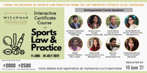 [Online] Interactive Certificate Course on Sports Law & Practice by MyLawman [Register by 10 June]