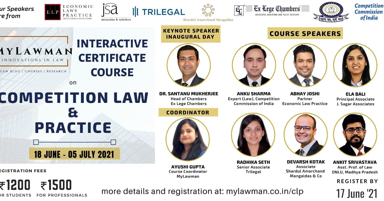 [Online] Interactive Certificate Course on Competition Law & Practice by…