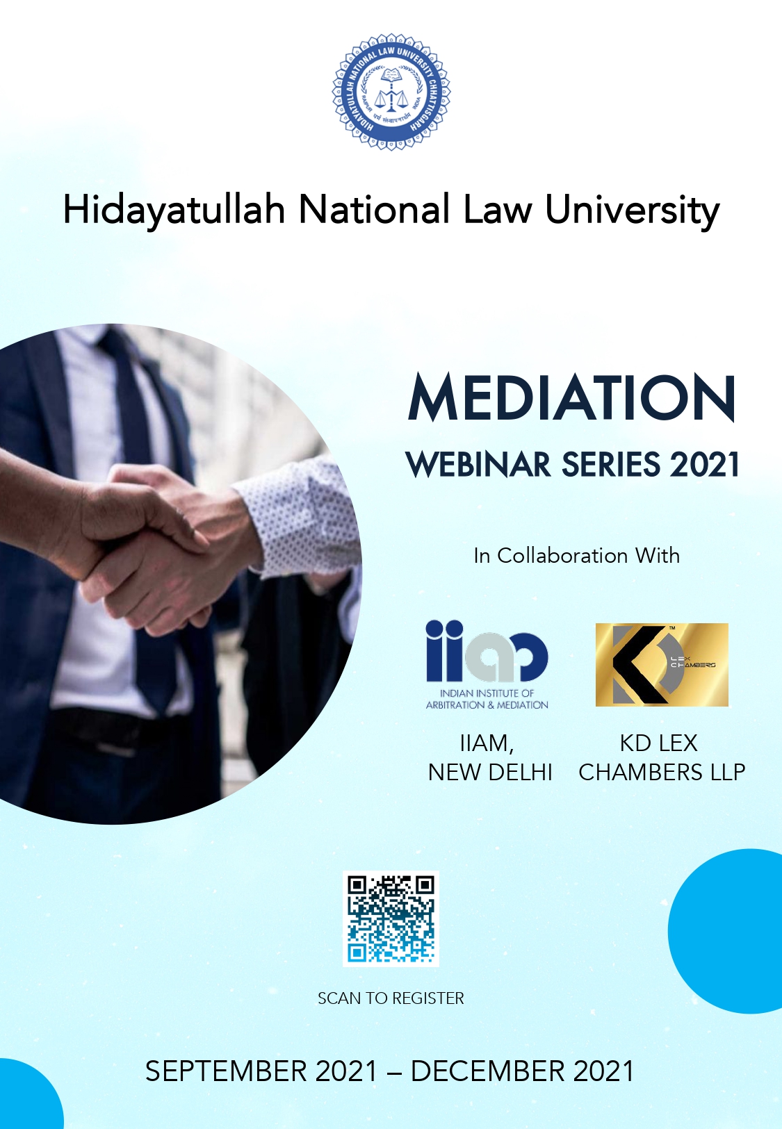 Mediation Webinar Series – HNLU, IIAM & KD Lex Chambers