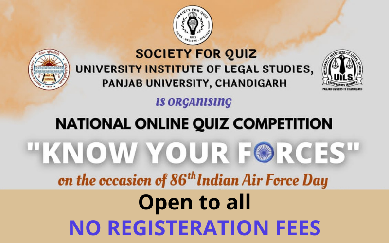 Air Force Day National Quiz Competition | University Institute of Legal Studies, Punjab University, Chandigarh