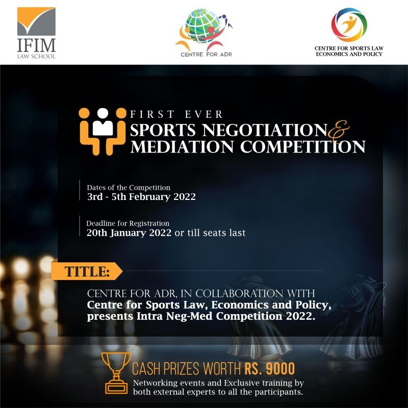 Intra Sports Negotiation and Mediation Competition by IFIM Law School
