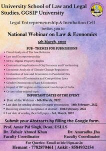 CfP: National Webinar on Law & Economics, by USLLS, GGSIPU [Mar 6]: Submit Abstract by Feb 16