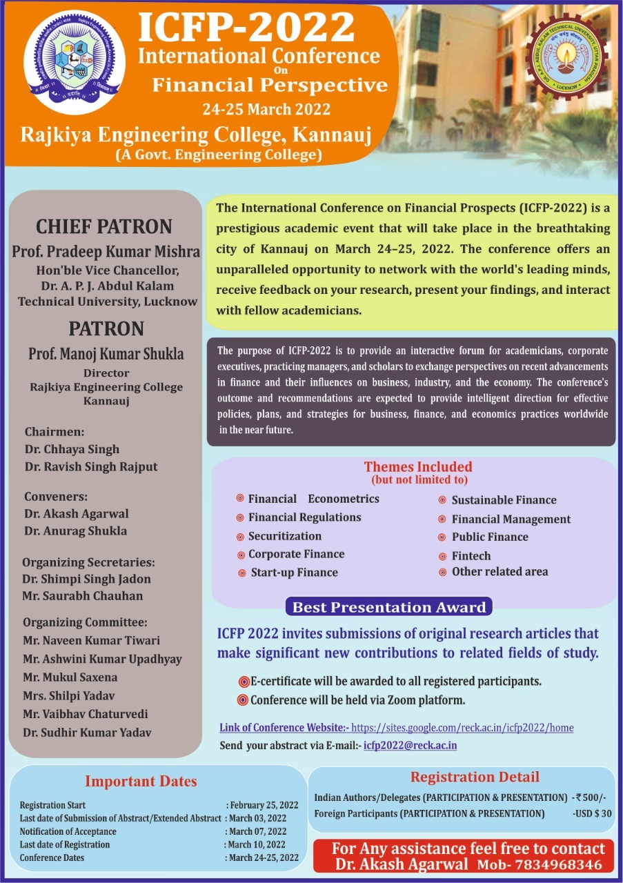 International Conference on Financial Perspective (24-25 March 2022)