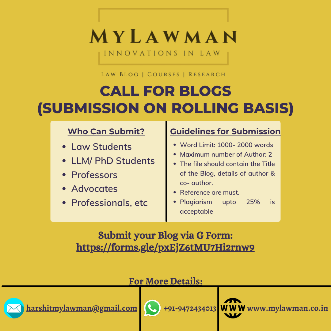 [Call for Blog] at MyLawman [Submission on Rolling Basis]