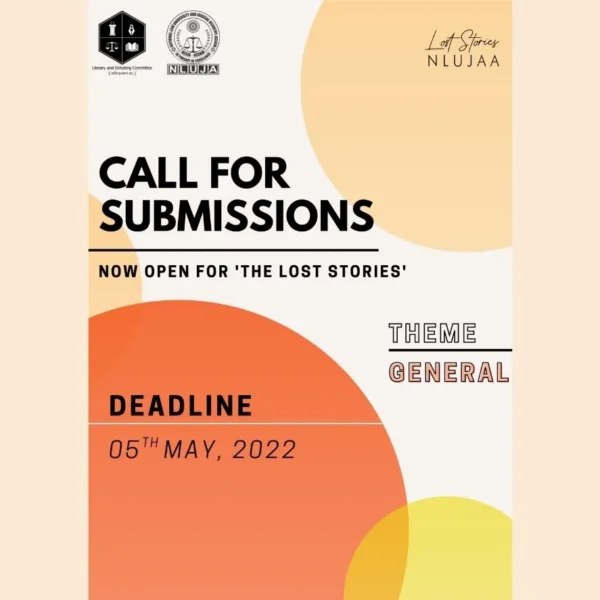 Call for Submission | NLUA literary magazine ‘The Lost Stories’ 