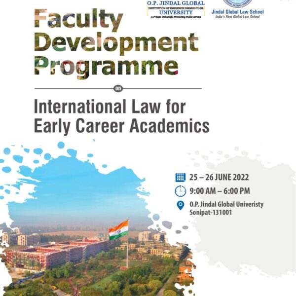 2-day Faculty Development Programme (FDP) by Jindal Global Law School: Apply by June 05! 