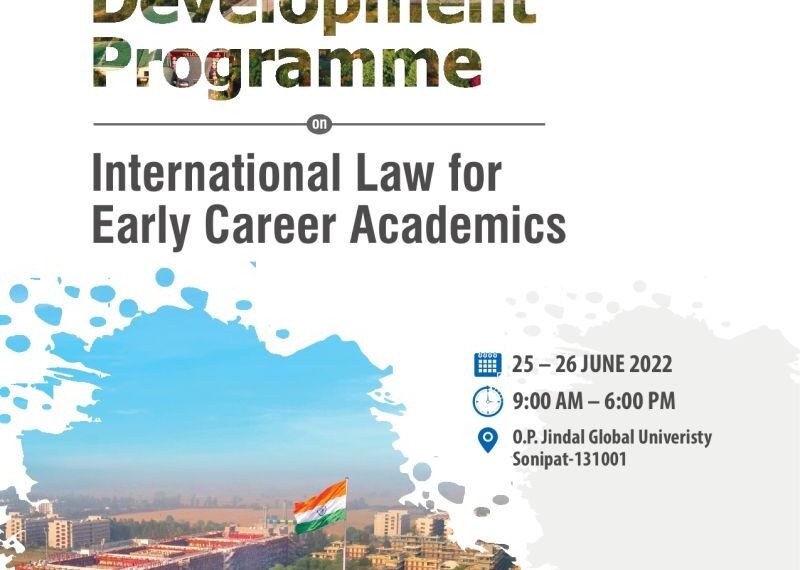 2-day Faculty Development Programme (FDP) by Jindal Global Law School: Apply by June 05! 