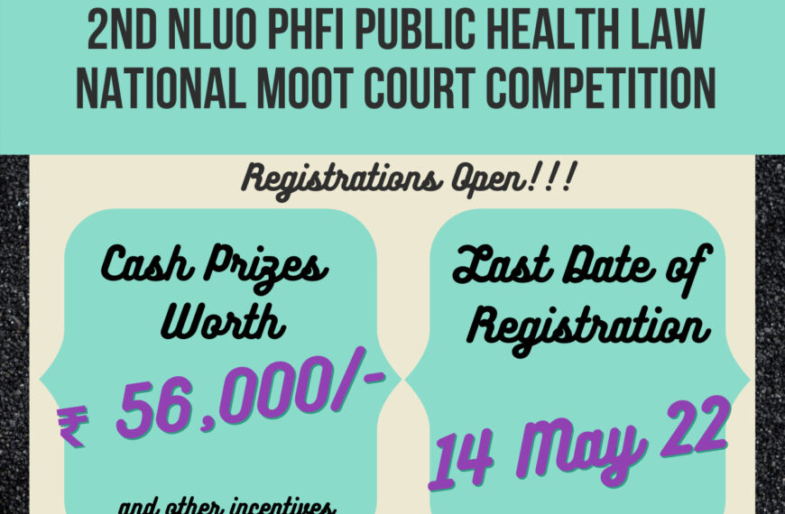 2nd NLUO-PHFI Public Health Law Moot Court Competition, 2022: Register by May 14! 