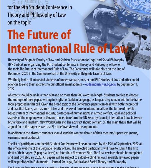 Call for abstract ON The Future of International Rule of Law