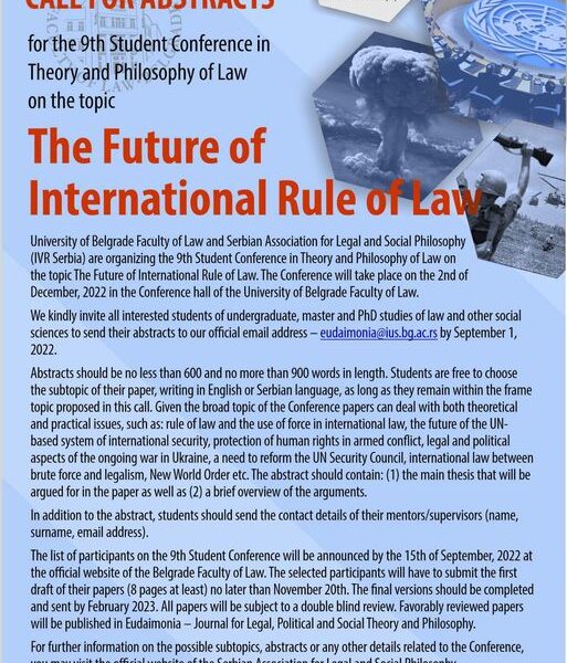 Call for abstract ON The Future of International Rule of Law