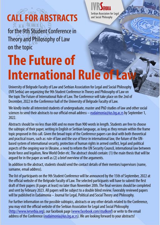 Call for abstract ON The Future of International Rule of Law
