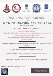 NATIONAL CONFERENCE ON NEW EDUCATION POLICY 2020 LATE DATE FOR REGISTRATION 26TH JULY 2022 