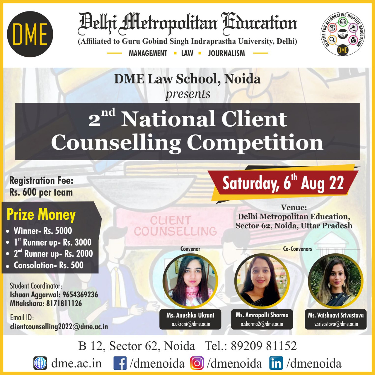 2nd edition of the National Client Counselling Competition by DME Law School