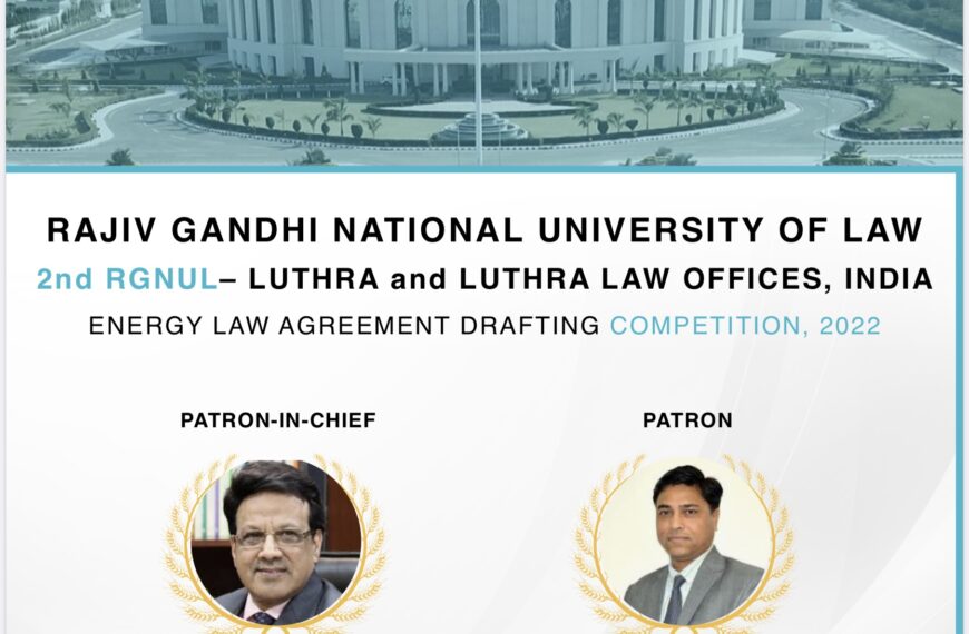 2nd RGNUL– LUTHRA and LUTHRA LAW OFFICES, INDIA ENERGY LAW AGREEMENT DRAFTING COMPETITION, 2022