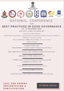 NATIONAL CONFERENCE ON<br>BEST PRACTICES IN GOOD GOVERNANCE 11 – 12, November 2022