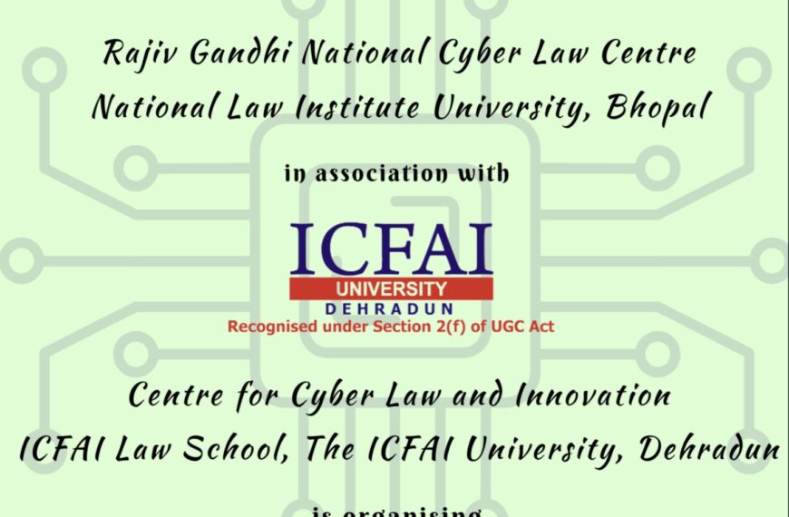 International e-conference on AI and Law by NLIU, Bhopal (17-18…