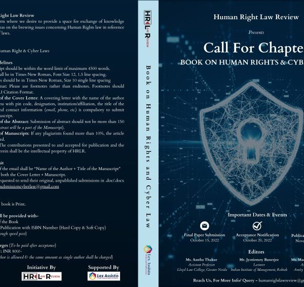 Call For Chapters: Book on Human Rights and Cyber Law