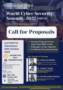 World Cyber Security Summit, 2022 By Knowledge Steez [29th-30th October]