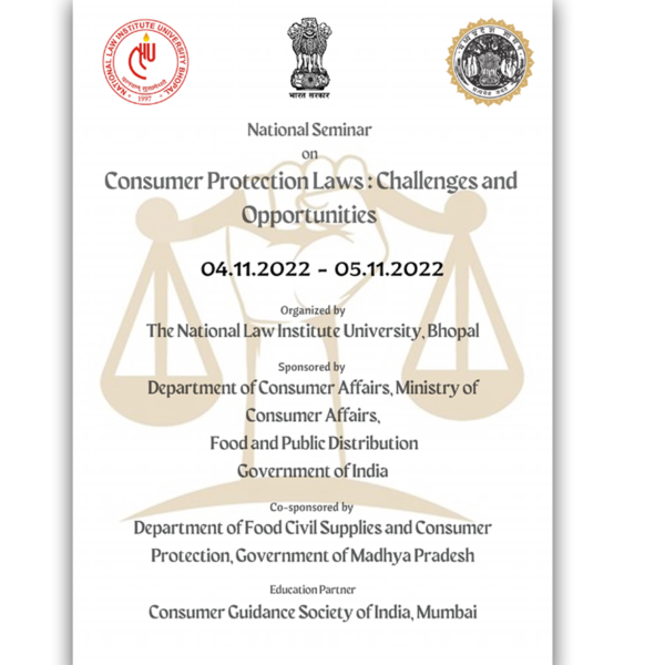 NLIU:National Seminar on Consumer Protection Laws [04-05 November, 2022] 