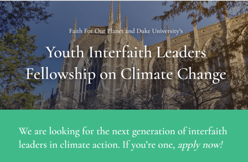 Youth Interfaith Leaders Fellowship on Climate Change 2022 