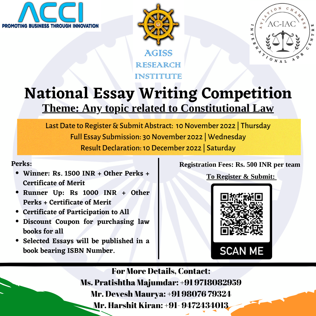 National Essay Writing Competition, 2022 by AGISS Research Institute [Register & Submit Abstract by 10 November 2022]