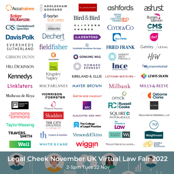 The Legal Cheek November UK Virtual Law Fair 2022