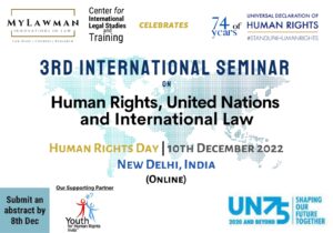 One-day International Seminar on ‘Human Rights, United Nations, and International Law’ on 10th December 2022