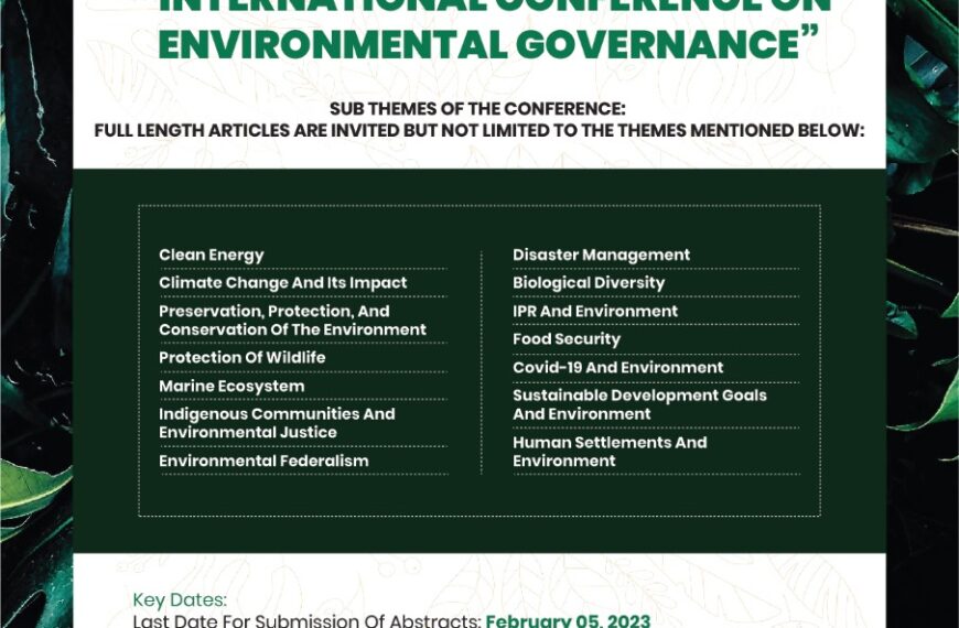 “INTERNATIONAL CONFERENCE ON ENVIRONMENTAL GOVERNANCE”