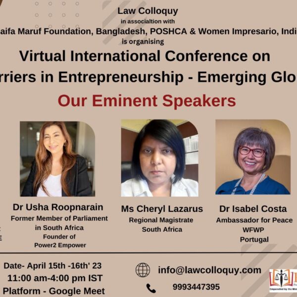 Virtual International Conference on “Gender Barriers in Entrepreneurship: Emerging Global Trends”