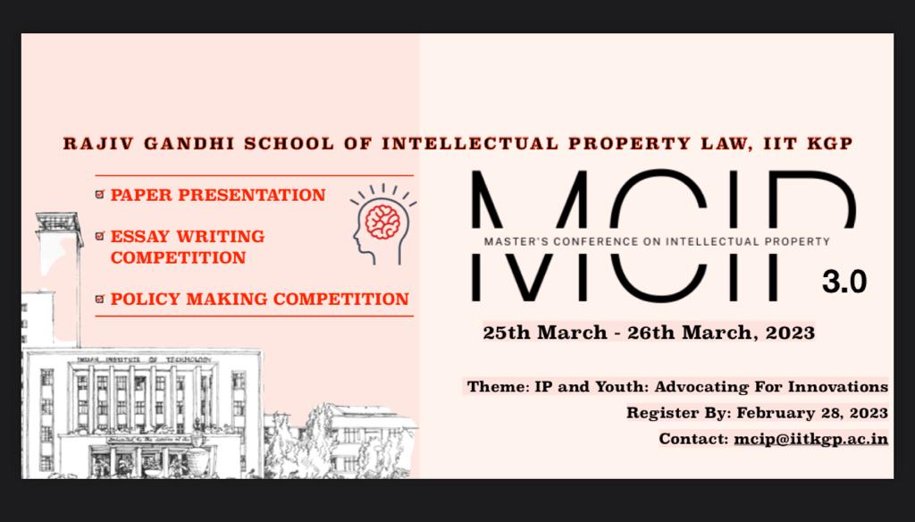 MASTER’S CONFERENCE ON INTELLECTUAL PROPERTY – MCIP 3.0
