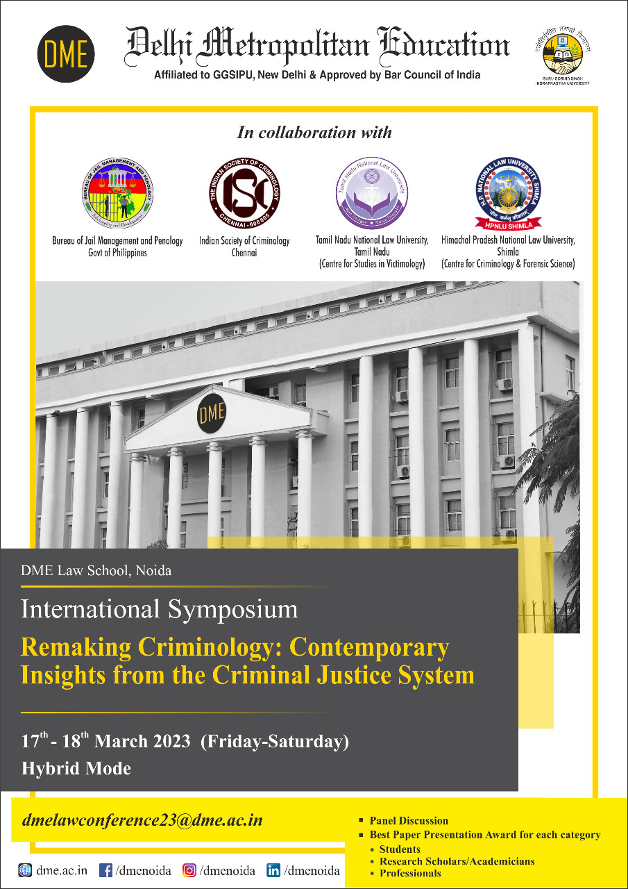International Symposium on Remaking Criminology: Contemporary Insights from the Criminal Justice System