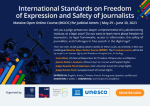 UNESCO-Oxford New Multilingual MOOC on International Standards on Freedom of Expression and Safety of Journalists