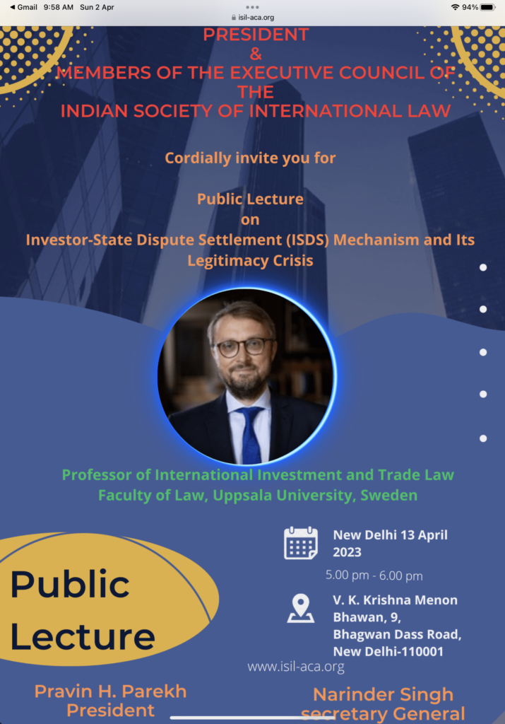 Public Lecture On Investor-State Dispute Settlement (ISDS) Mechanism ...