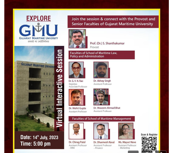Virtual Interactive Session with Provost and Faculties of Gujarat Maritime…