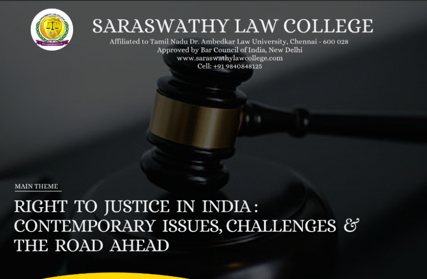 Call for Papers by Saraswathy Law College, Tindivanam! Apply Now!