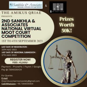 2nd Sankhala & Associates Virtual National Moot Court Competition 2023 | The Amikus Qriae