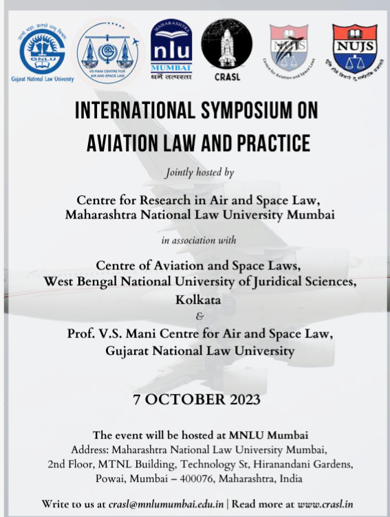 Call for Papers! INTERNATIONAL SYMPOSIUM ON AVIATION LAW AND PRACTICE! 7 OCTOBER 2023!