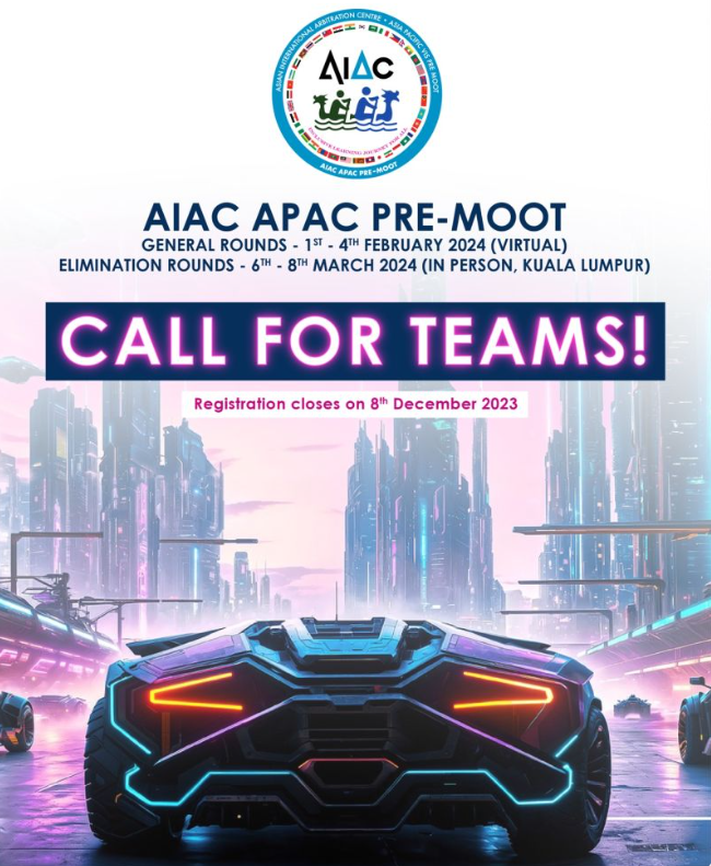 Call for Teams! AIAC APAC Pre-Moot Registration Open!