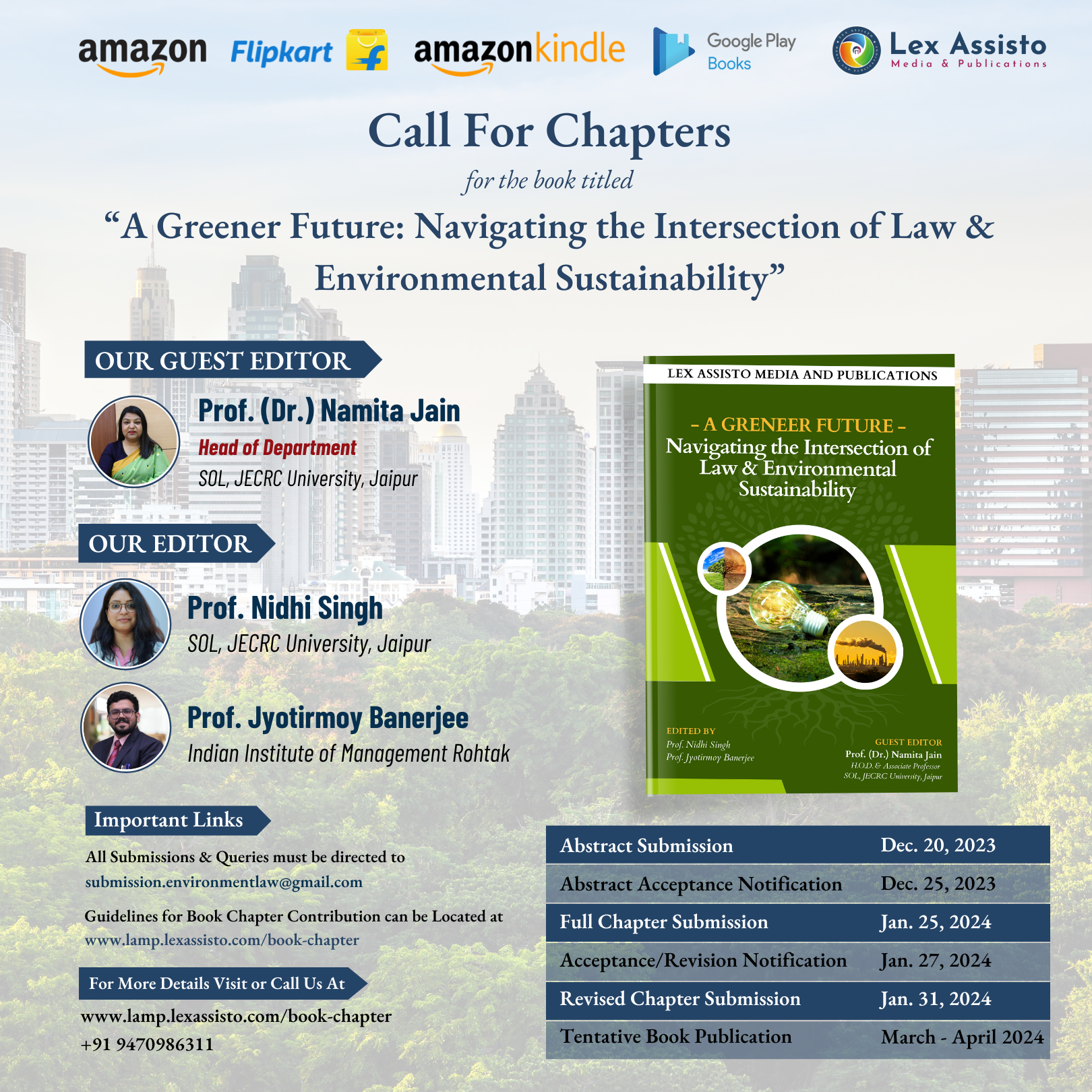 Call For Chapters: Book on Law and Environmental Sustainability