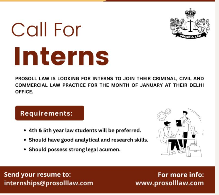 Internship Opportunity For The Month Of January 2024 At Prosoll Law   Screenshot 2023 12 16 124618 